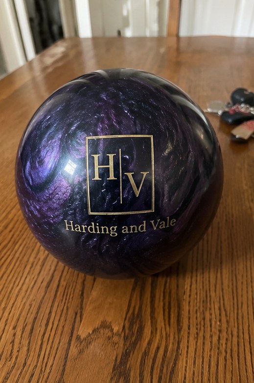 Personalized bowling balls — customer photo